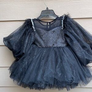 BLACK dress with pearls